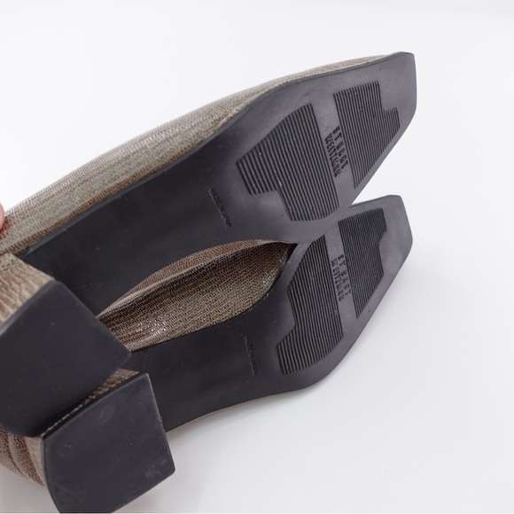 Stuart Weitzman Tan Reptile Print Leather Pumps Heels Square Toe Sz 7.5 - Picture 10 of 16